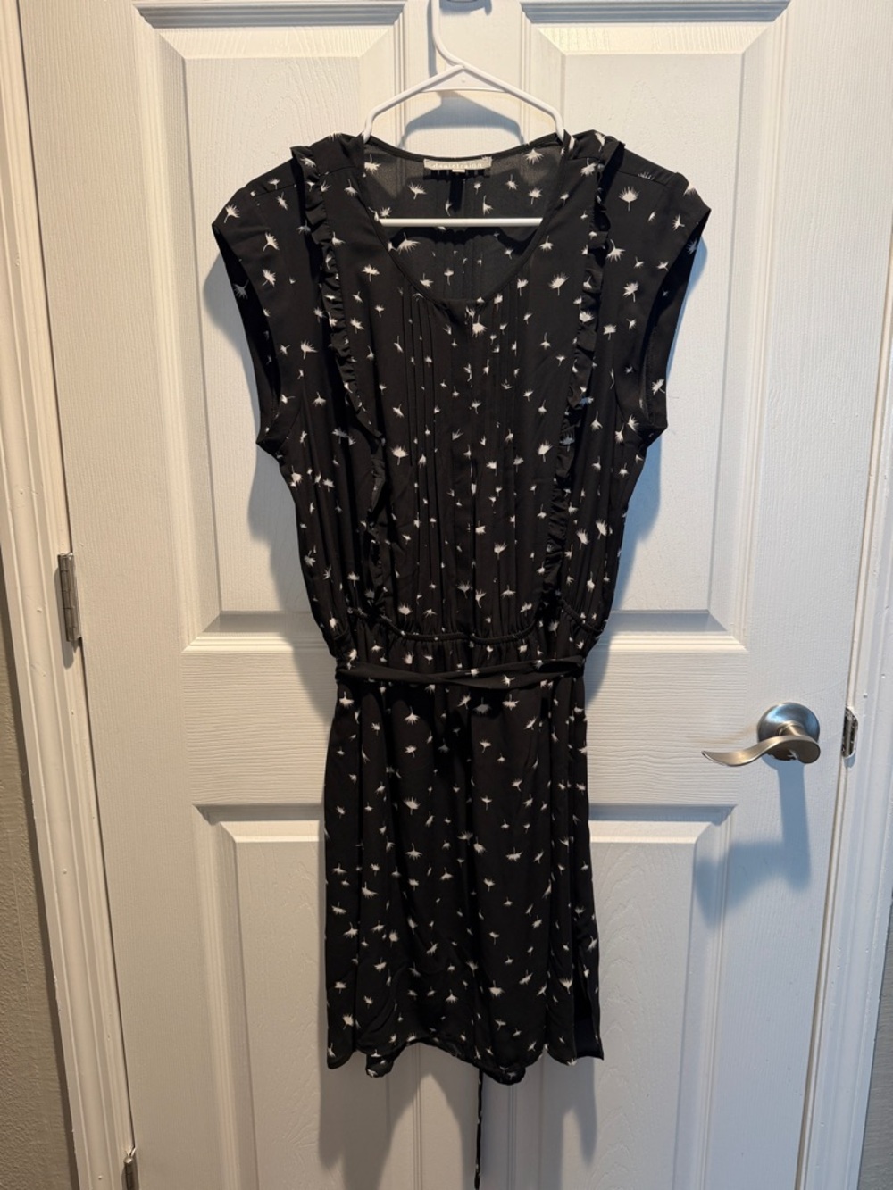 Daniel Rainn Black Mini Dress with White Print